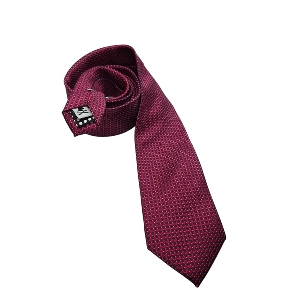NICK GRAHAM Everywhere Men's Red & Blue Grid Pattern Neck Tie - Picture 1 of 6